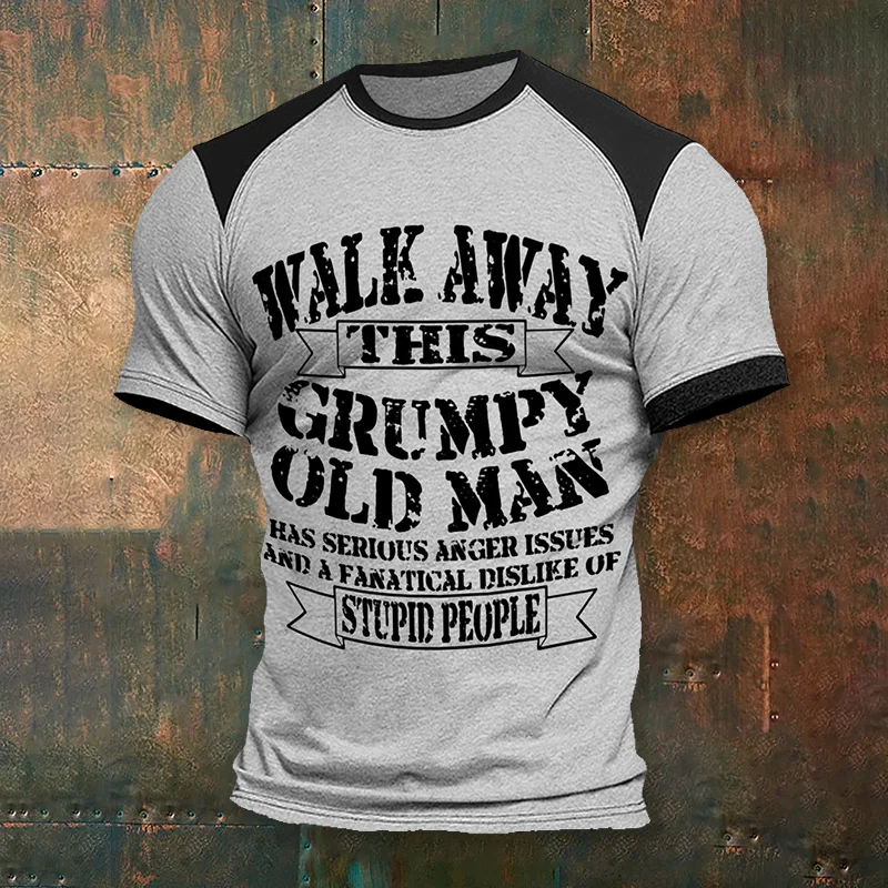 Men'S Old Men Slogan Short Sleeve Henry T-Shirt