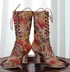 Flower print Boots Canvas Boots Eco fabric Boots Victorian Boots Retro Boots Regency Boots Bohemian Boots 1900 style Boots Boho Booties