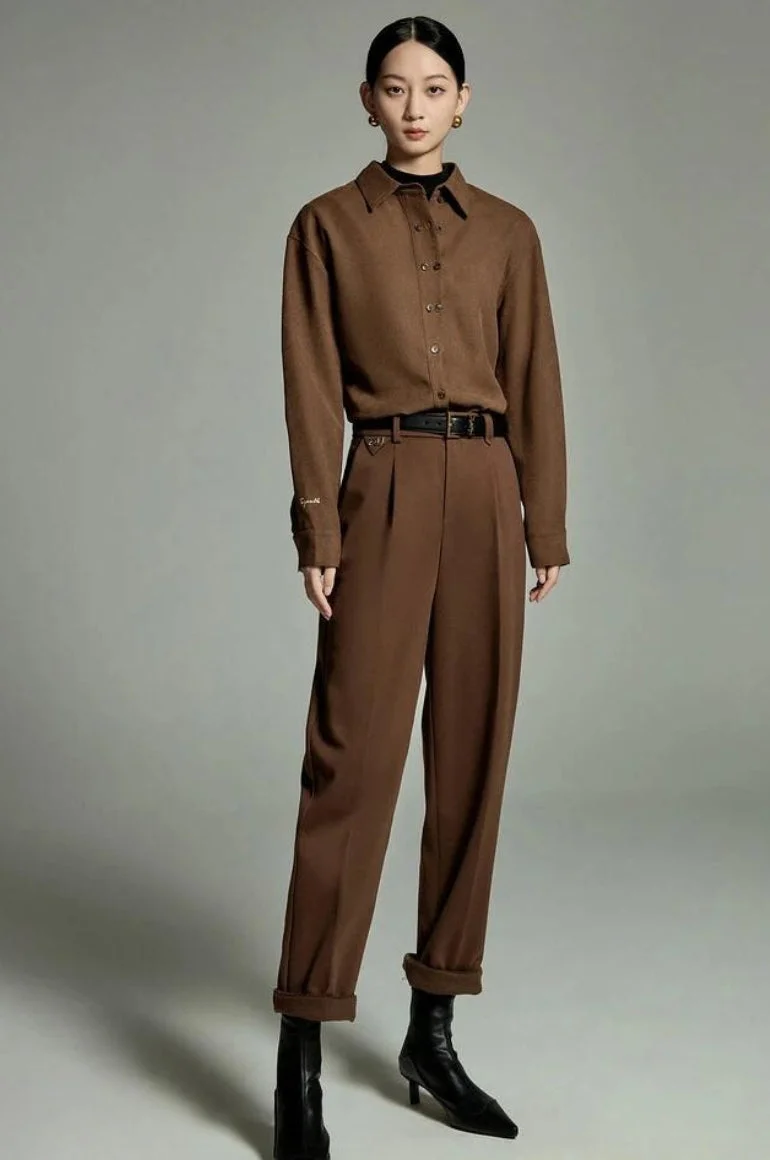Brownm Tailored Suit Pants
