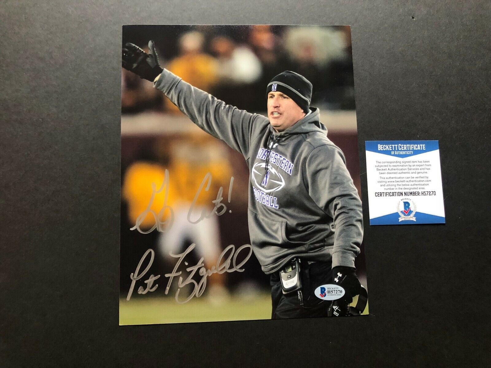 Pat Fitzgerald Hot! signed autographed Northwestern 8x10 Photo Poster painting Beckett BAS coa