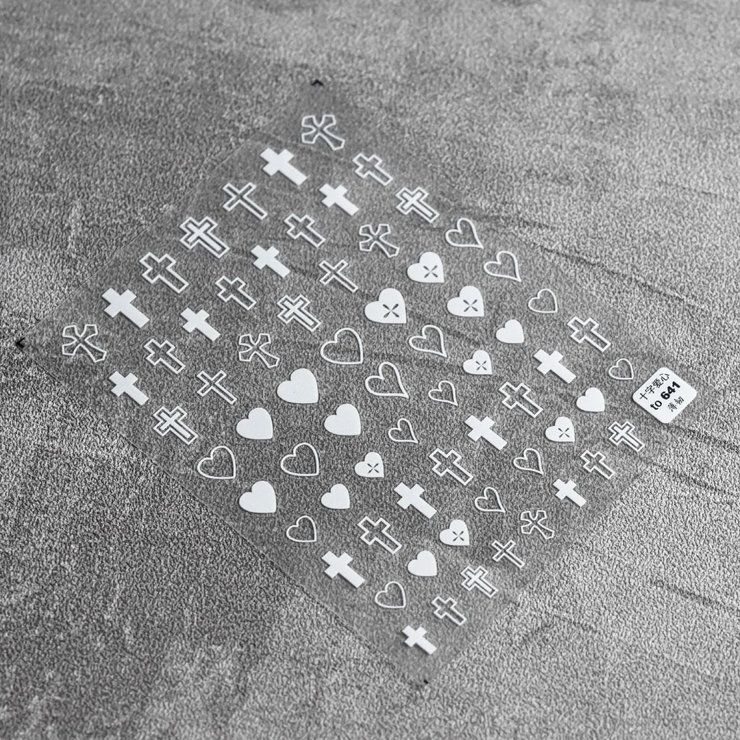 Angel Cross Wings Corpse Bride Nail Sticker 3D Engraved Nail Stickers Flower Rose Nail Art Decorations Nail Decals Design