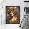 Retro Long Hair Woman- 11CT Stamped Cross Stitch 40*50cm/15.75*19.69in