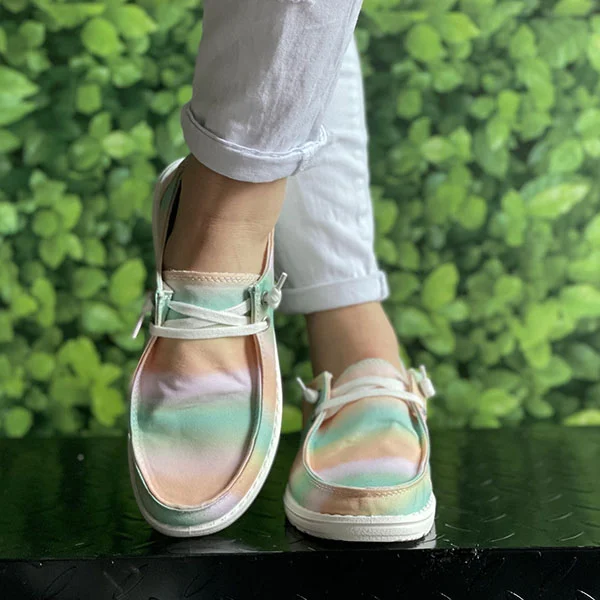 🔥LAST DAY 49% OFF - Women's Lightweight Comfort Watercolor Boat Shoes