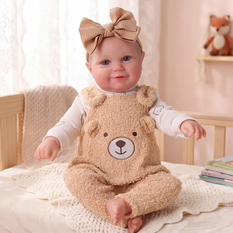 Babeside Teddy Cuddles Maddy 20" Realistic Reborn Baby Doll Girl in Cozy Bear Romper