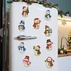 10PCS DIY Pearl Diamond Painting Christmas Fridge Magnets, Sparkling Rhinestone Refrigerator Magnet Craft Kit for Home Decor & Gifts