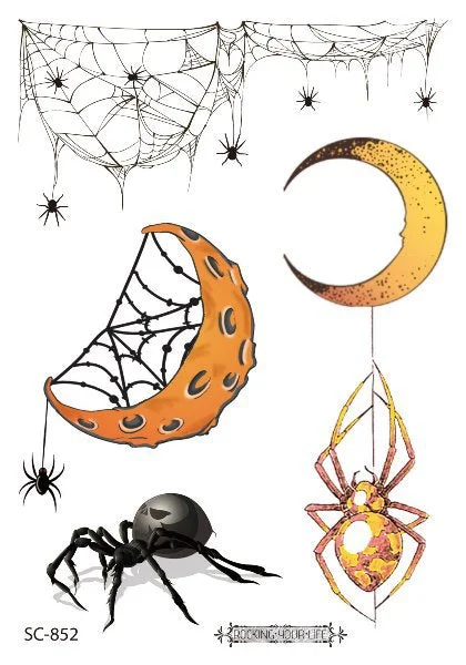 3D Spider Tattoo Stickers Temporary Tatoo Stickers For Halloween Fake Tatto Body Art Tatuajes Joke Tatouage Temporaire