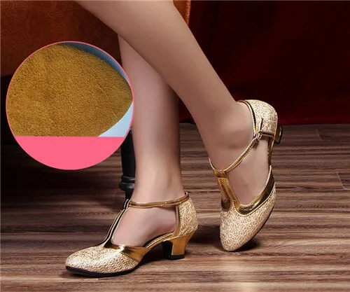 HoYeeLin New Modern Dance Shoes Women Ladies Closed Toe Tango Shoes Standard Waltz Ballroom Dancing Heels Indoor Suede Sole