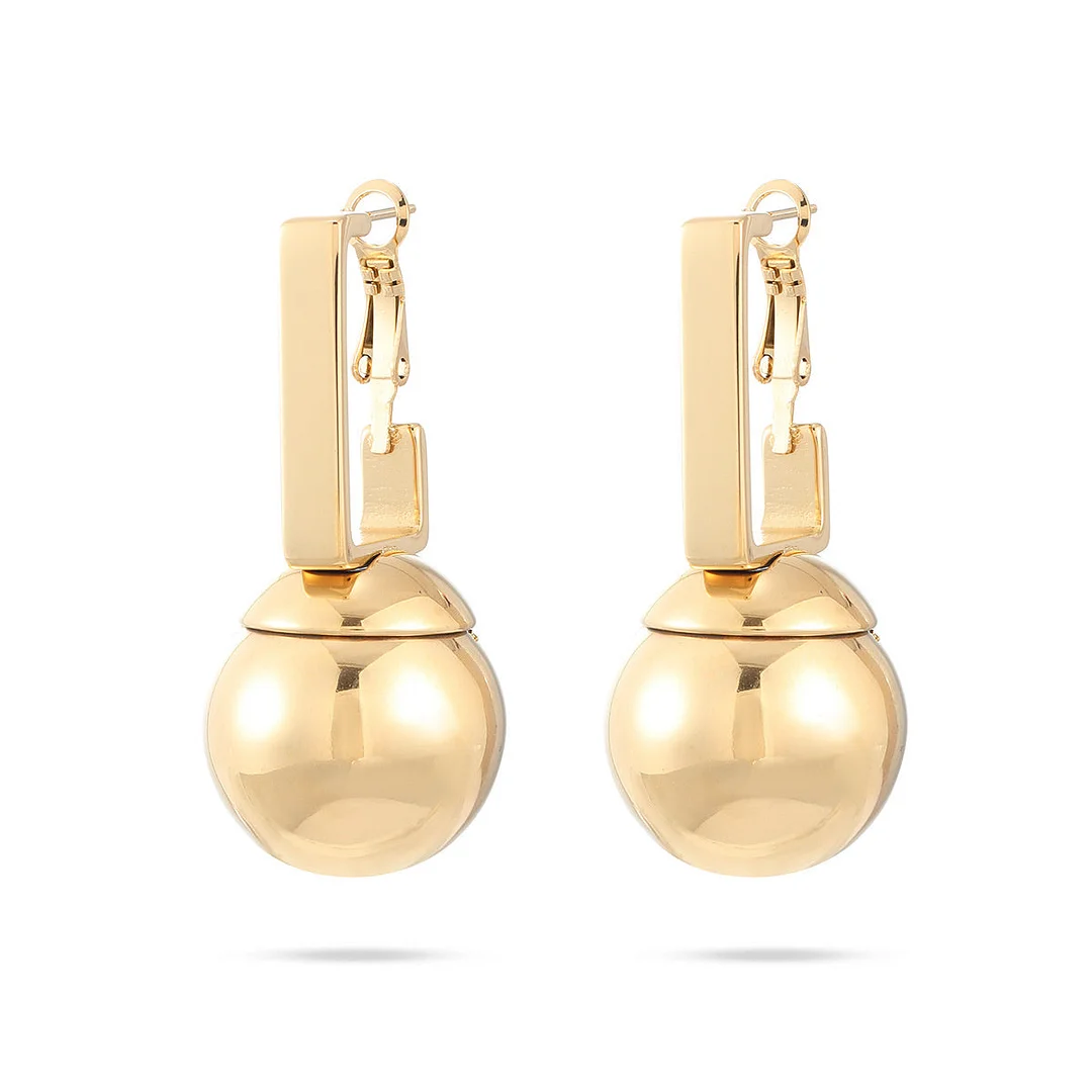 Geometric Gold Titanium Steel Earrings