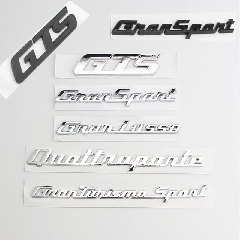 Maserati GTS Gransport Granlusso Quattroporte Granturismo Letter Emblem Badge Stickers Decals voiturehub dxncar