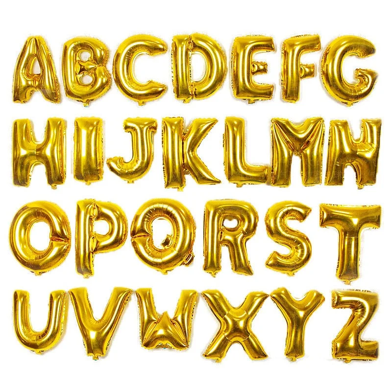 Gold&Silver Letter Number Foil balloons 1pc 16inch Alphabet Digital Inflatable Balloons Wedding birthday Party DIY Decorations