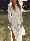 Crochet Carving Gauze Long Sleeves Maxi Dresses