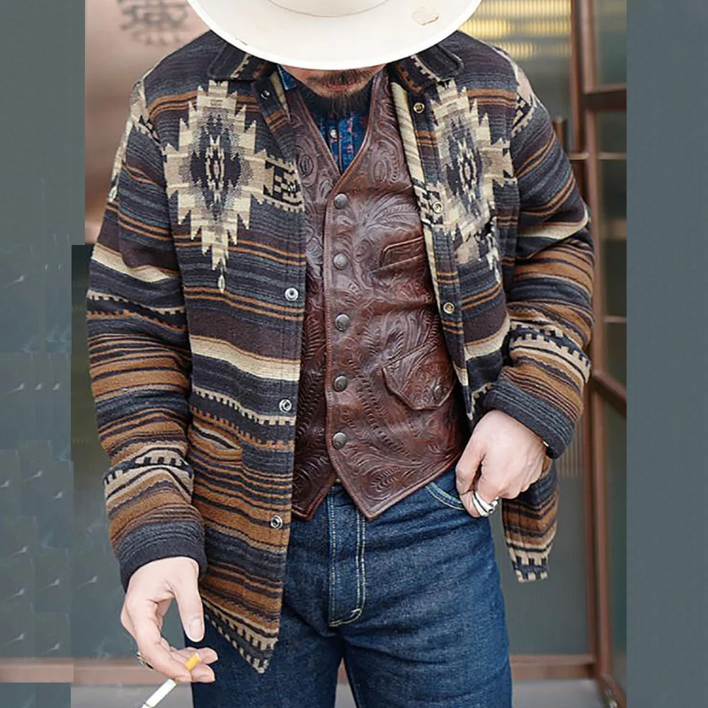 Patterned casual jacket men