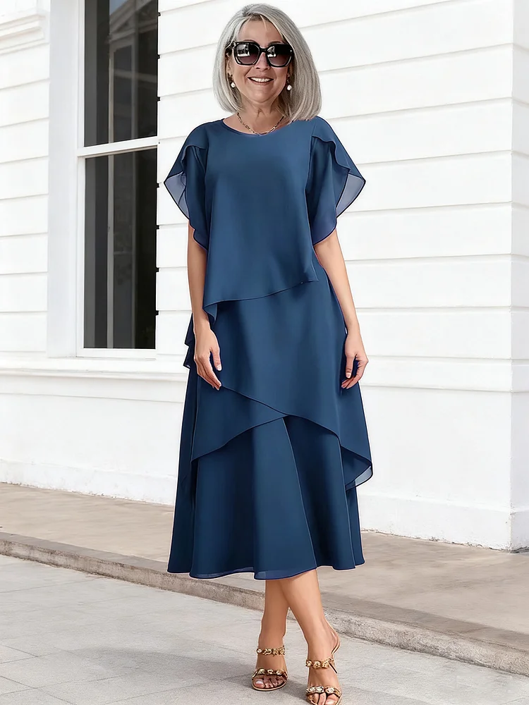 Evening Dress Loose Chiffon Irregular Fashion Casual Dress
