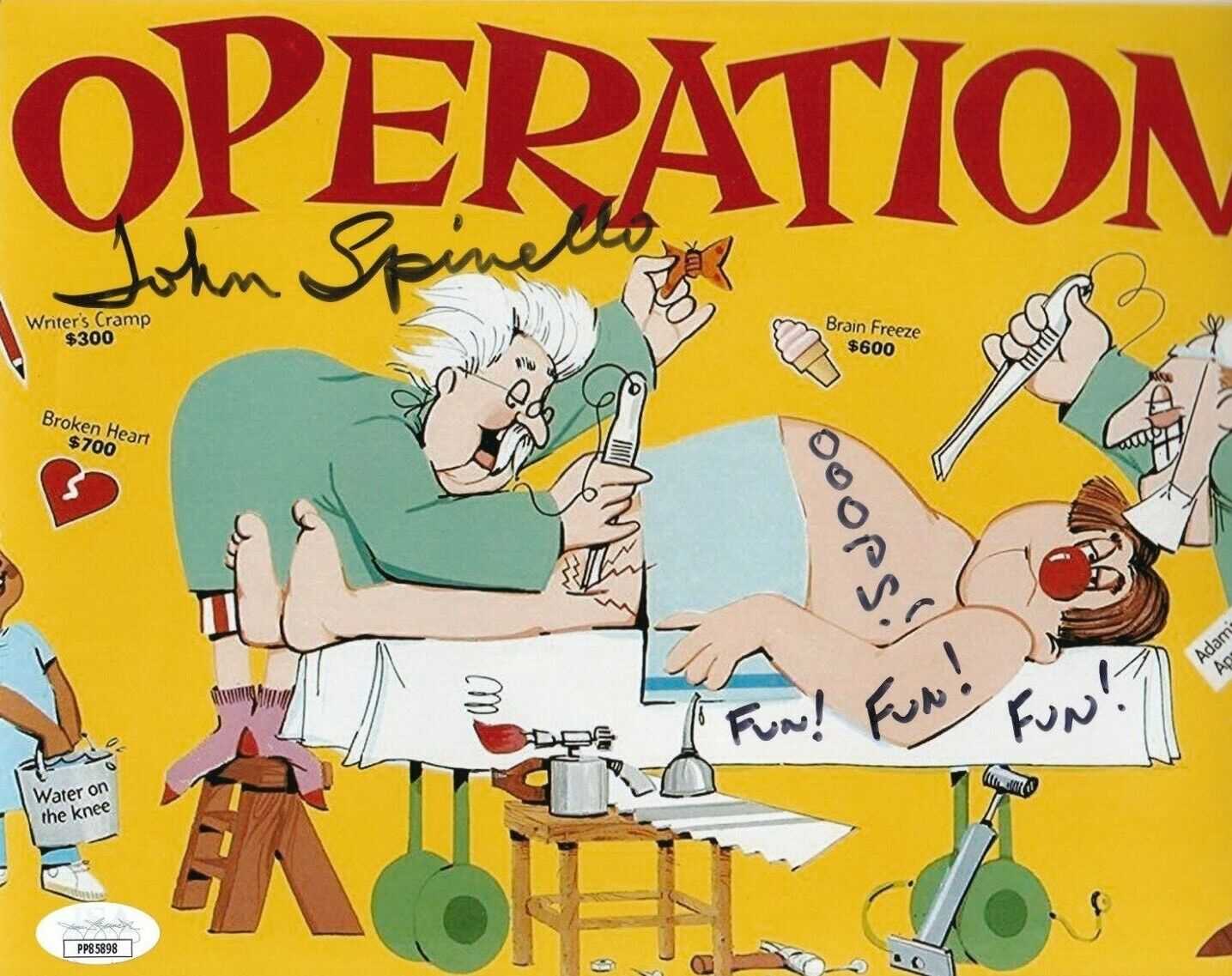 John Spinello REAL SIGNED Operation Cavity Sam Photo Poster painting #3 JSA COA Game Creator