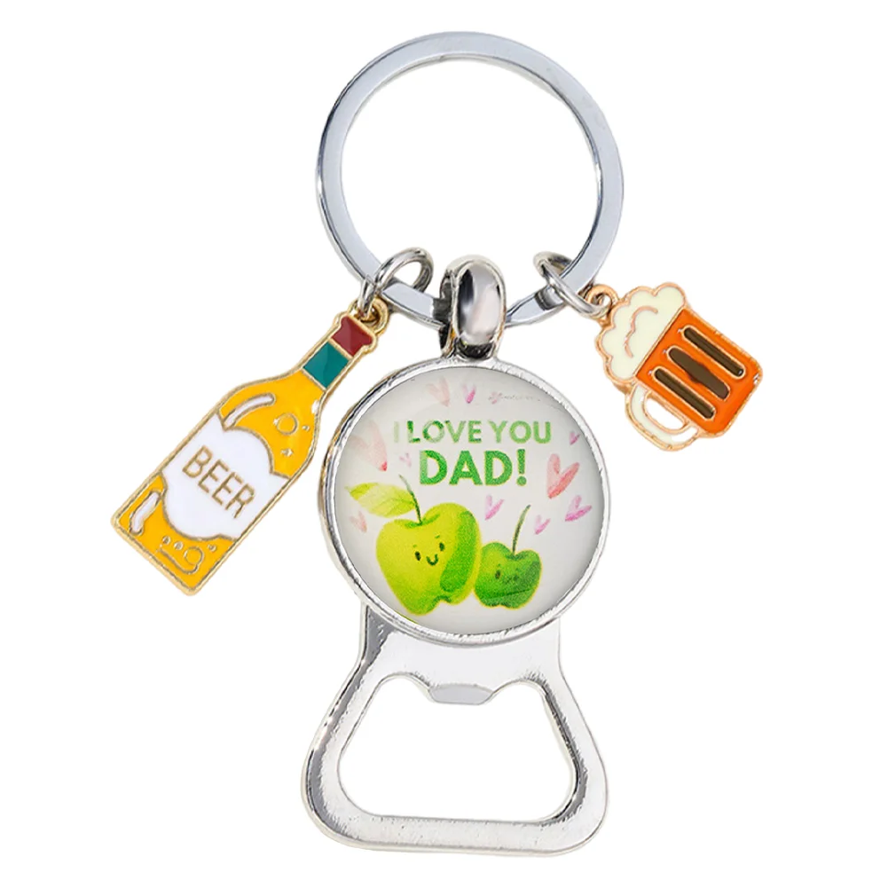 Beer Festival Zinc Alloy Beer Bottle Opener Keychain Gift for Christmas/Birthday