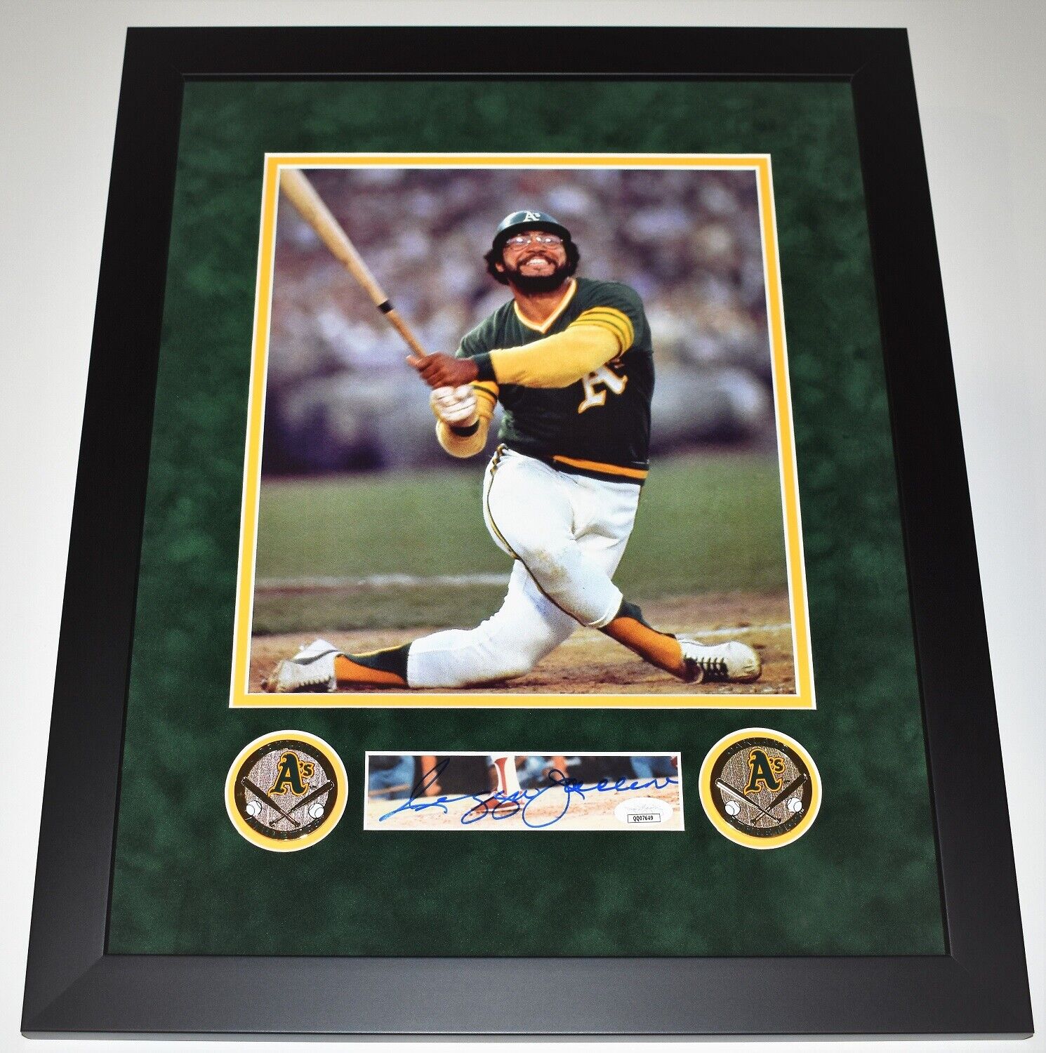 Reggie Jackson Signed Autographed Cut Matted Oakland A's Photo Poster painting FRAMED + JSA COA