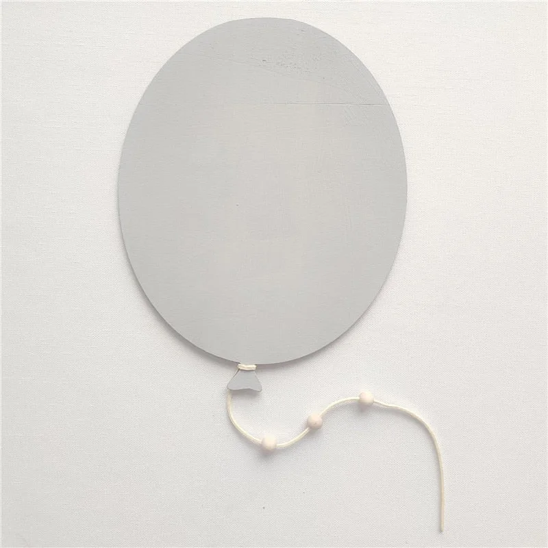 INS Nordic Wooden Balloon Wall Stickers For Kids Room Decorations Ornaments Baby Bedroom Wall Murals Nursery Decor Photo Props