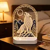 DIY Diamond Art LED Night Light &ndash; Light-Up Table Decor, Double-Sided Printed DIY Crystal Pearl Painting Decoration for Holiday & Gifts(Wolf Skull)