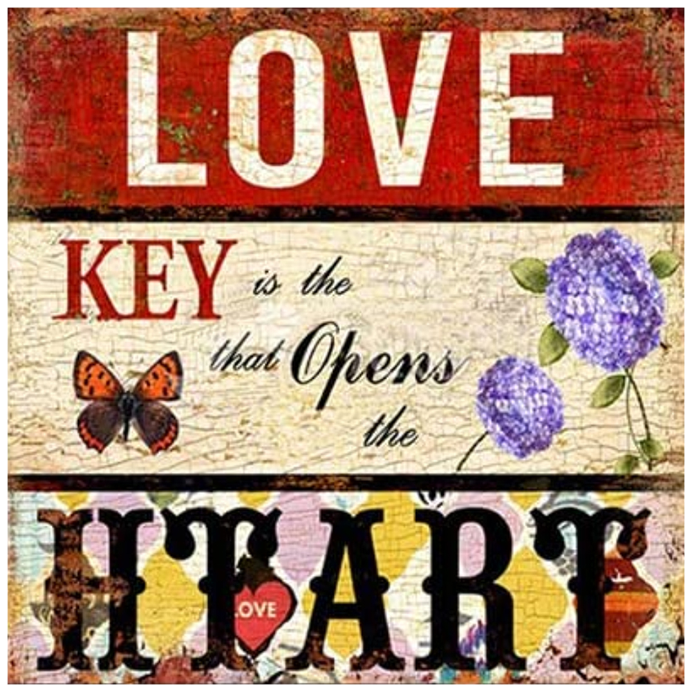 

35*35CM - Round Drill Diamond Painting - Positive Word, 501 Original