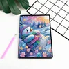 (US Local)Snowman Special Shaped 5D DIY Diamond Art Painting Notebook Kit for Beginners