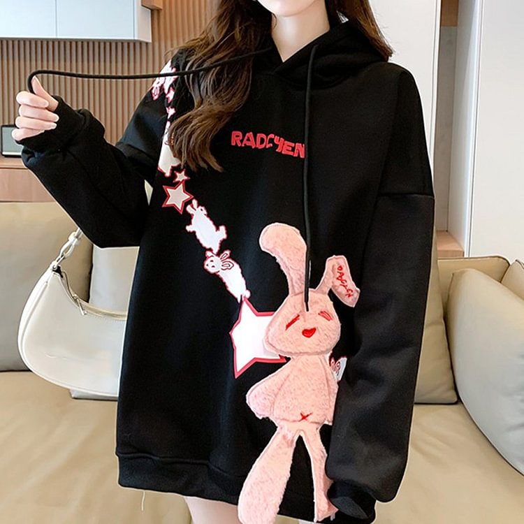 Sweet Cartoon Long Sleeve Embroidered Sweatshirt QueenFunky