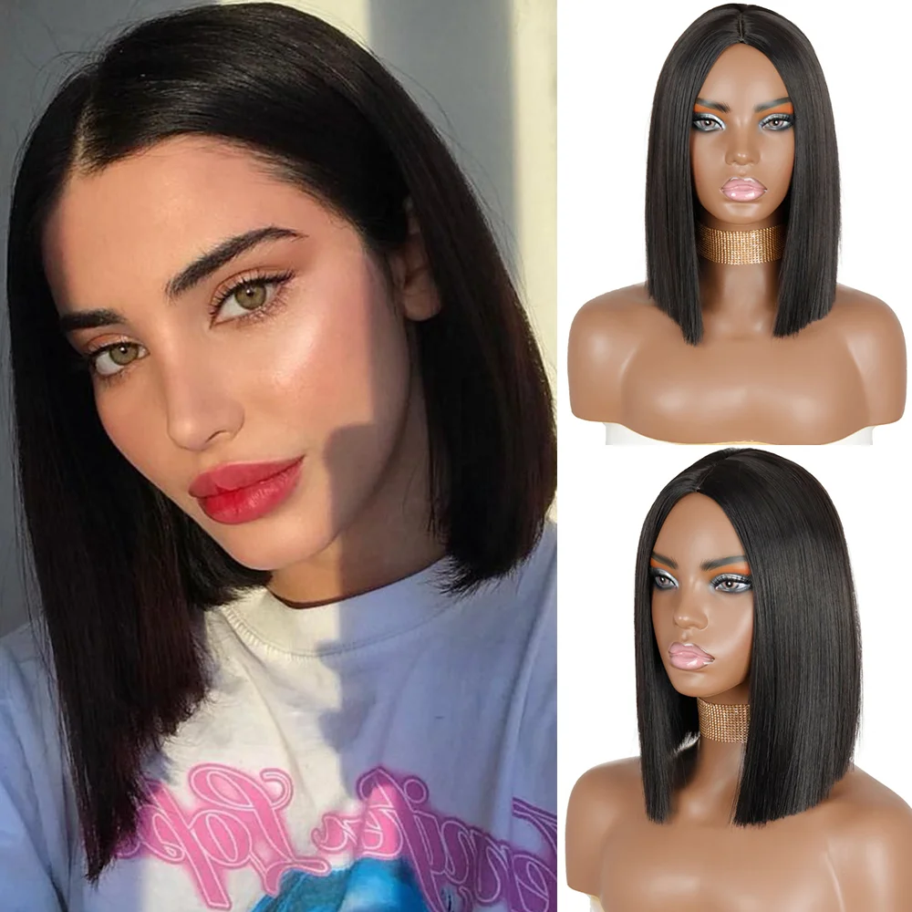 Short Straight Black Wigs Daily Style ELCNEPAL