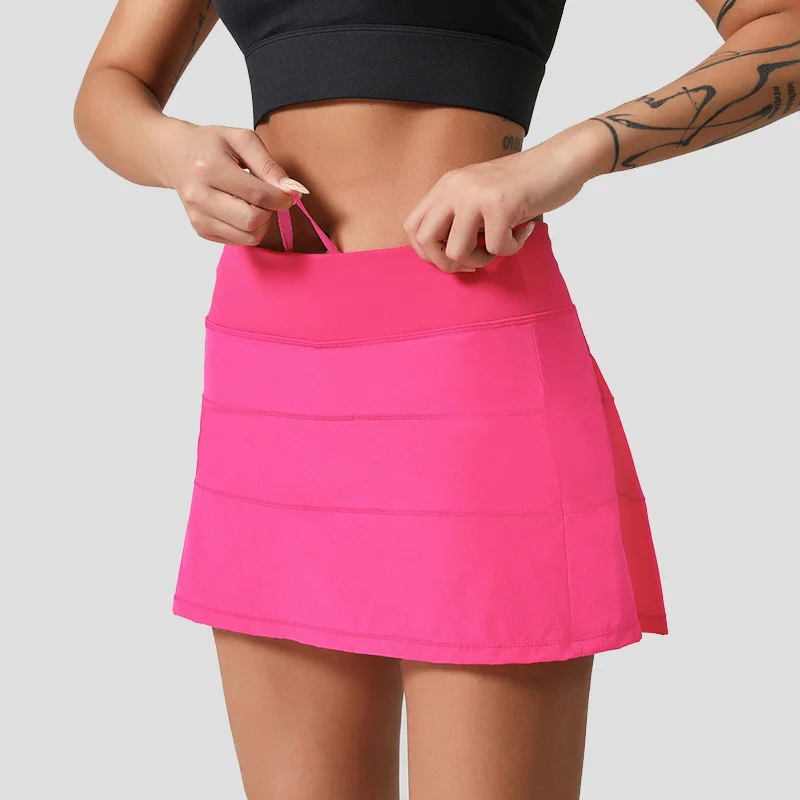 Solid zippered tennis skirt
