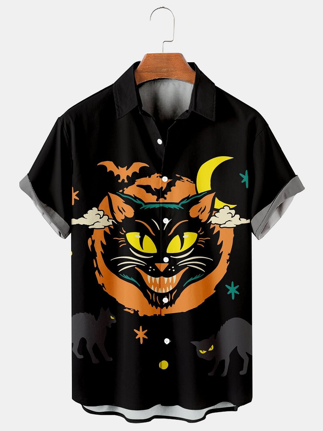 Halloween Casual Loose Men's Plus Size Short-Sleeved Shirt