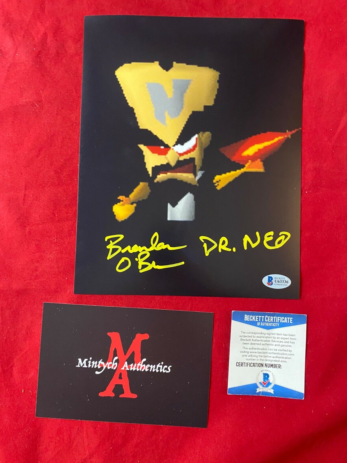 BRENDAN O'BRIEN SIGNED 8x10 Photo Poster painting! DR. NEO! CRASH BANDICOOT! BECKETT COA!