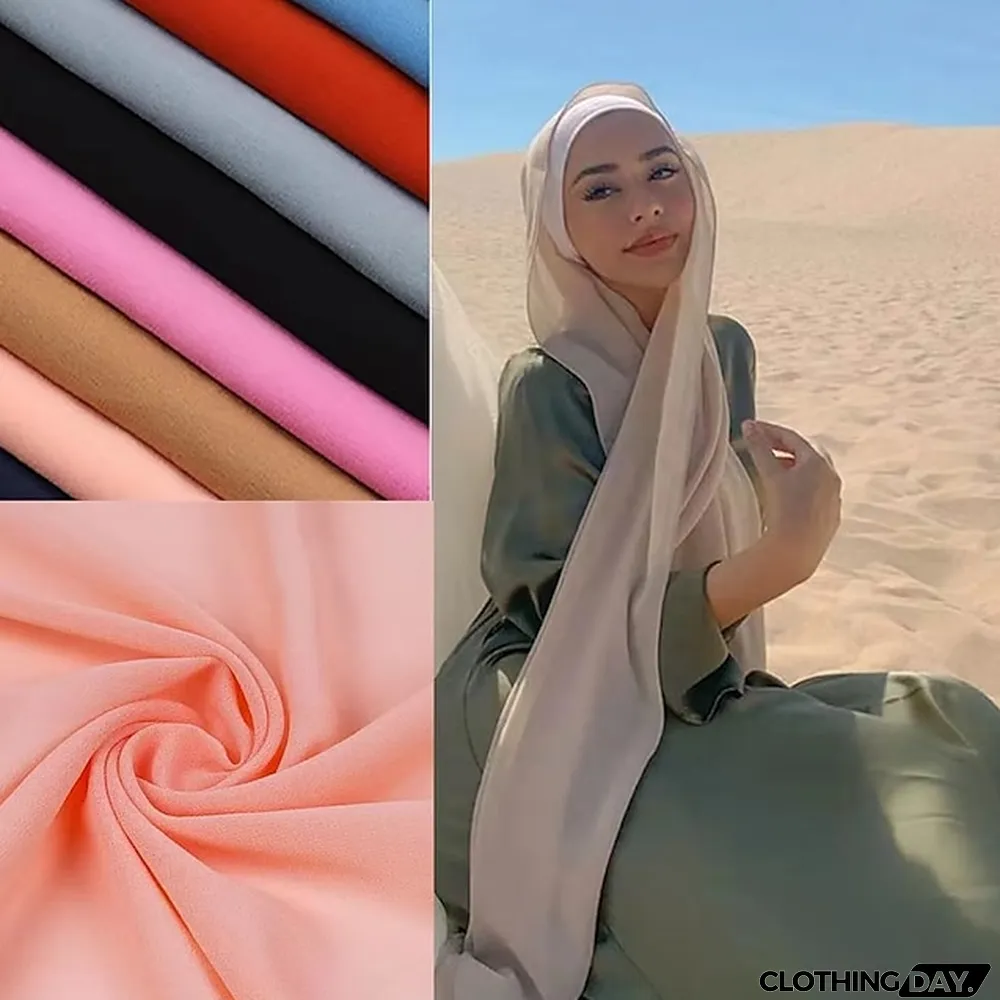 180*75cm Muslim Fashion Chiffon Hijab Scarf Women Scarves Long Shawl Islamic Hijabs Simple Head Scarf Solid Wrap Turban
