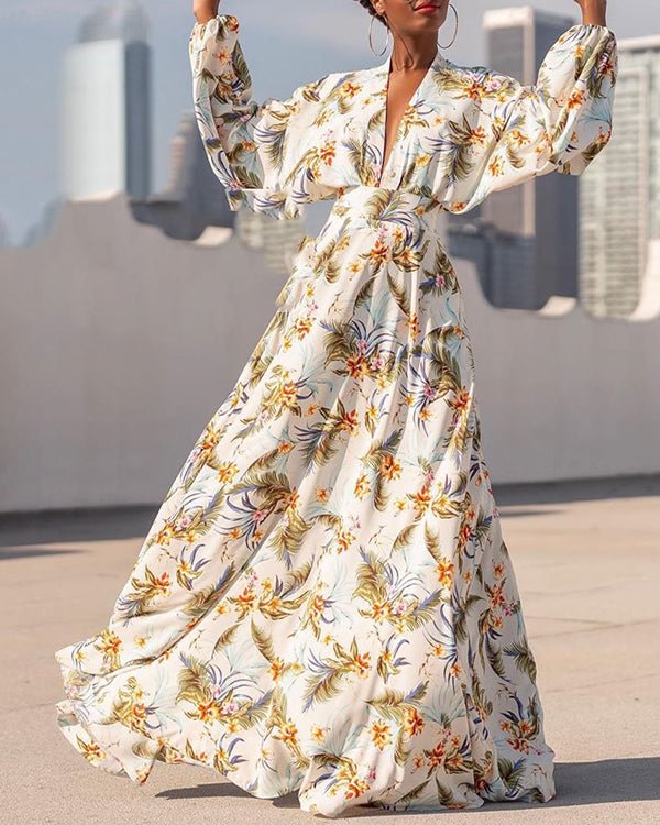 Sexy Long Sleeve Print Dress