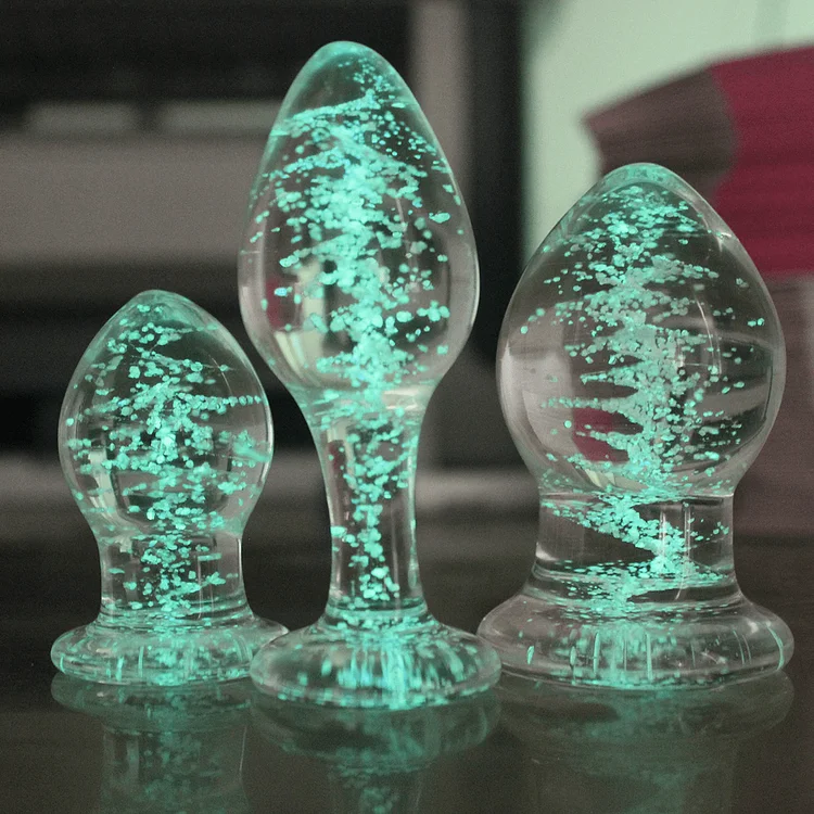 pornhint Pornhint Luminous Glass Butt Plug Anal Plug Toys for Adults Erotic Toys Crystal Anal Toy