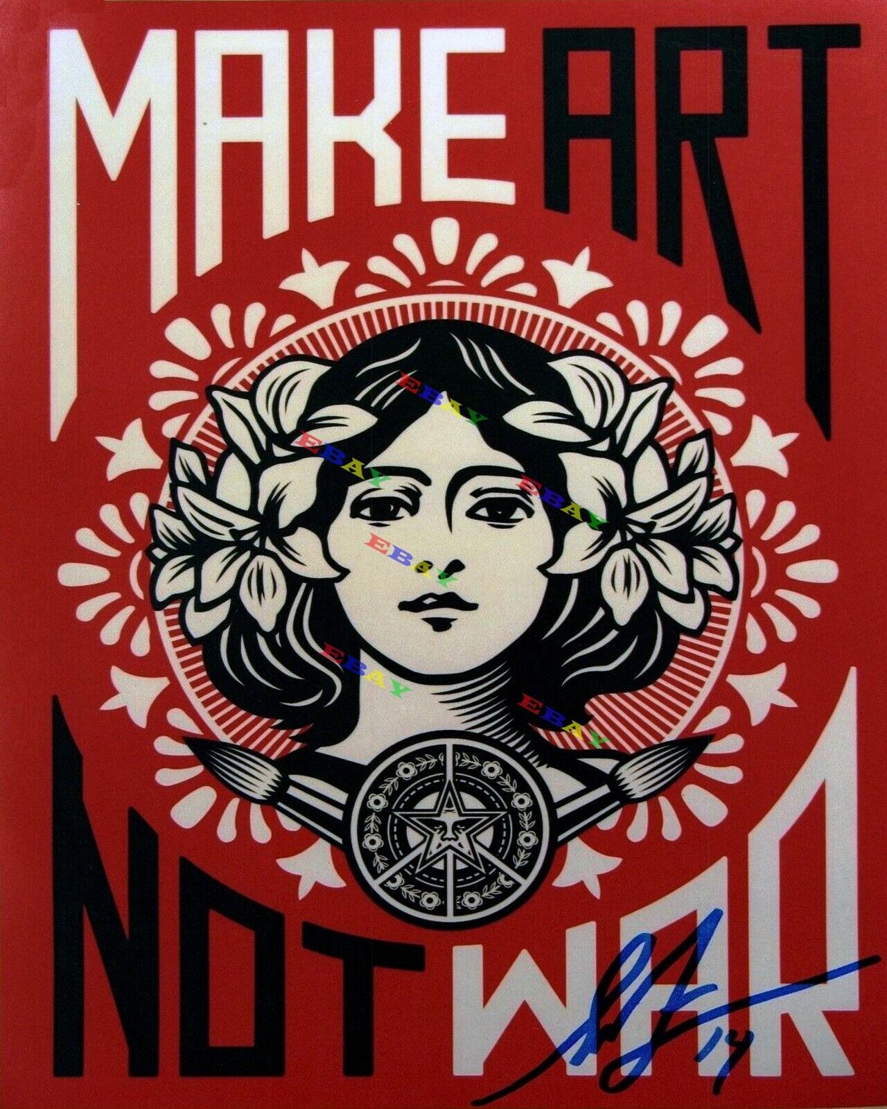 Shepard Fairey Make Art Not War 8x10 Autographed Signed Photo Poster painting Reprint