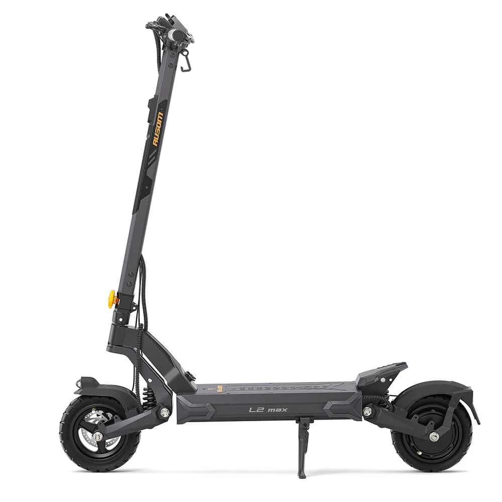 Ausom L2 Max Electric Scooter, 2*1000W Motor, 48V 20.8Ah Battery, 3*10 inch Tires, 65km/h Max Speed, 90km Range, Front & Rear Disc Brakes, Swingarm Suspension, Hidden AirTag Mount