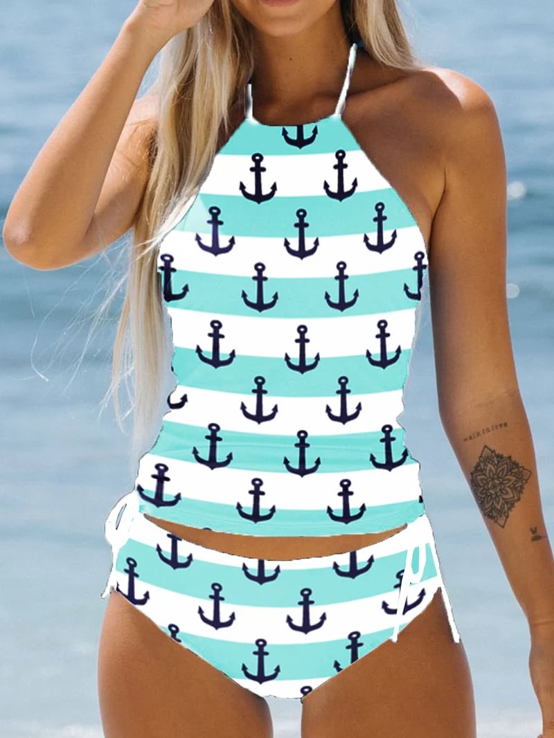 Anchor Vacation Print Bikini Set