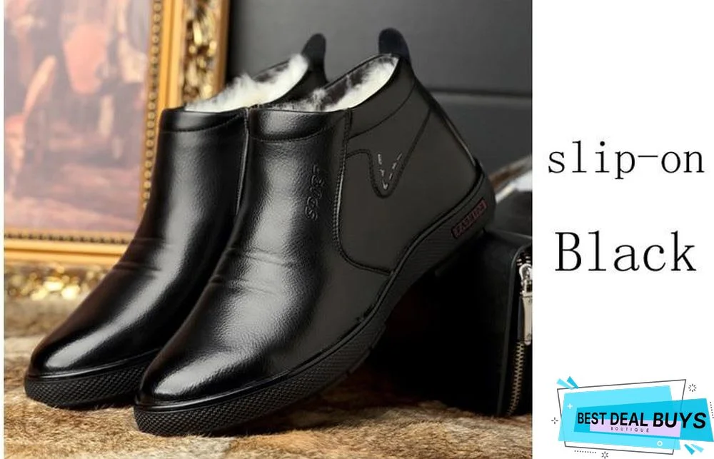 Warm Mens Shoes Winter Snow Boots, Mens Work Shoes Fashion Footwear Rubber Ankle Boots Outdoor Casual Shoes for men