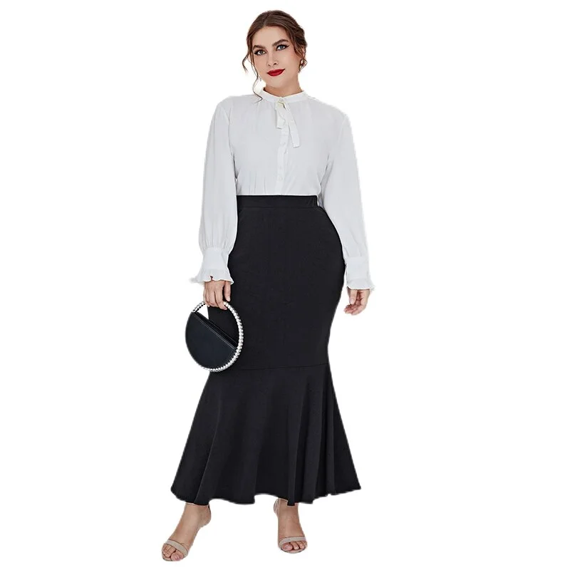 Woherb Clearance Price Women Large Plus Size Maxi Skirt 2022 Summer New Fashion Bodycon Long Chic Elegant Evening Party Clothing