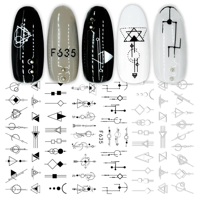 The New 3D Nail Sticker Cool English Letter Stickers For Nail Foil Love Heart Design Nails Accessories Fashion Manicures Sticker