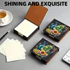 5D DIY PU Diamond Art Note Box with 160 Sheets Paper Memo Pad Holder (Peacock)