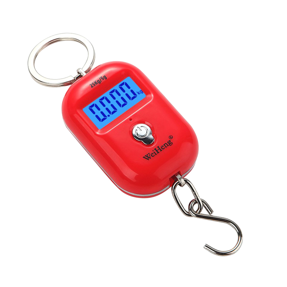 

25kgx5g Pocket Digital Hanging Hook Scale Mini Electronic Luggage Steelyard, Black, 501 Original