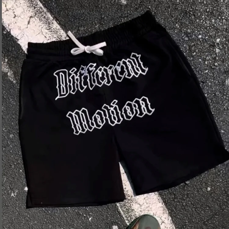 Different Motion Graphic Vintage Pocket Drawstring Shorts SOPULA