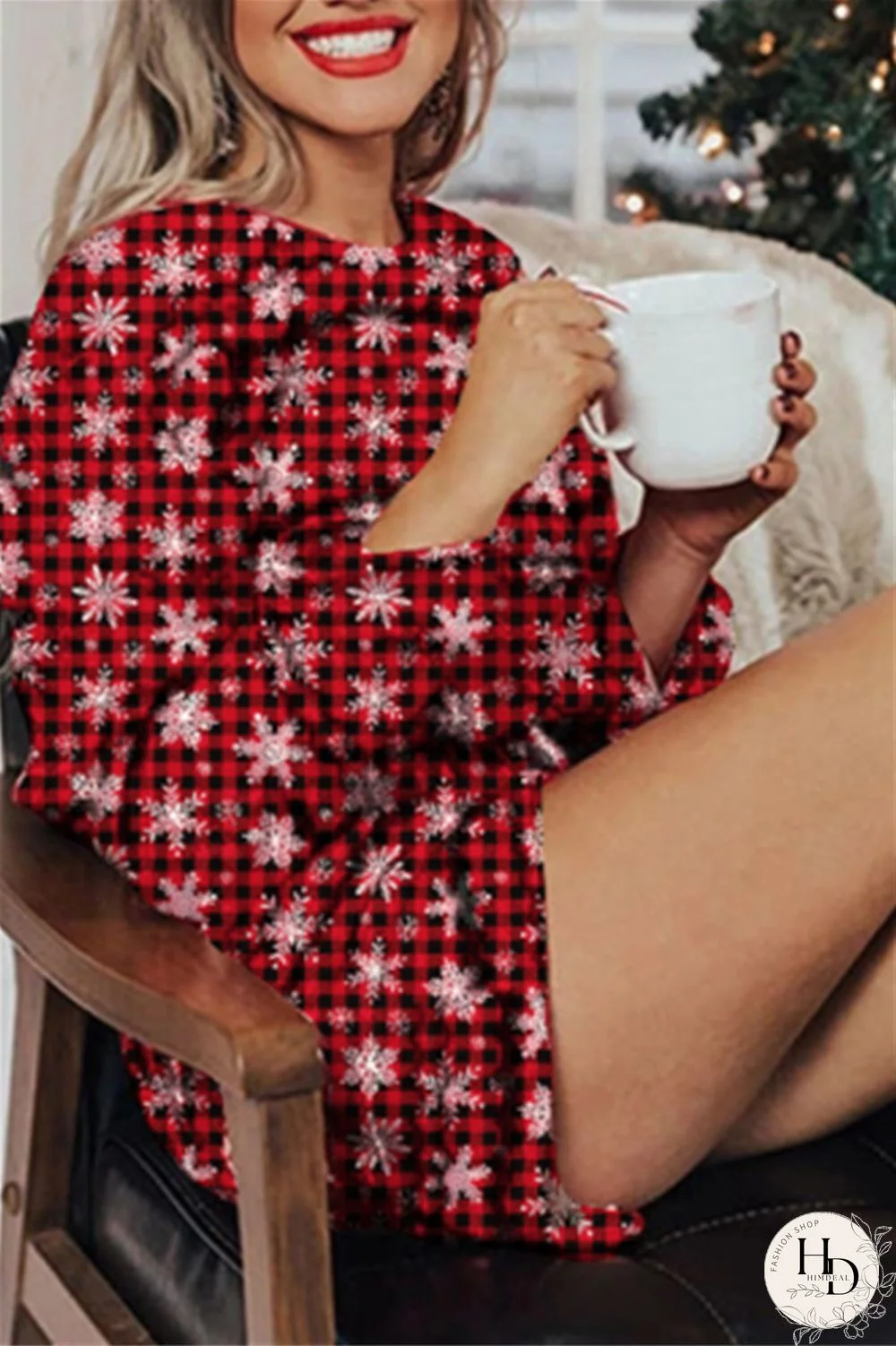 Rose Red Fashion Casual Print Basic O Neck Long Sleeve Two Pieces