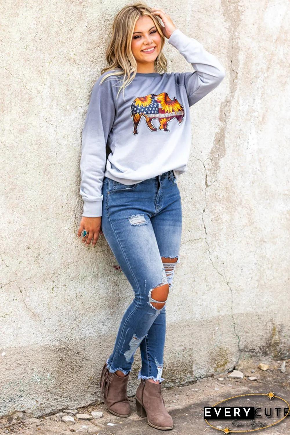Sky Blue High Waist Distressed Skinny Jeans