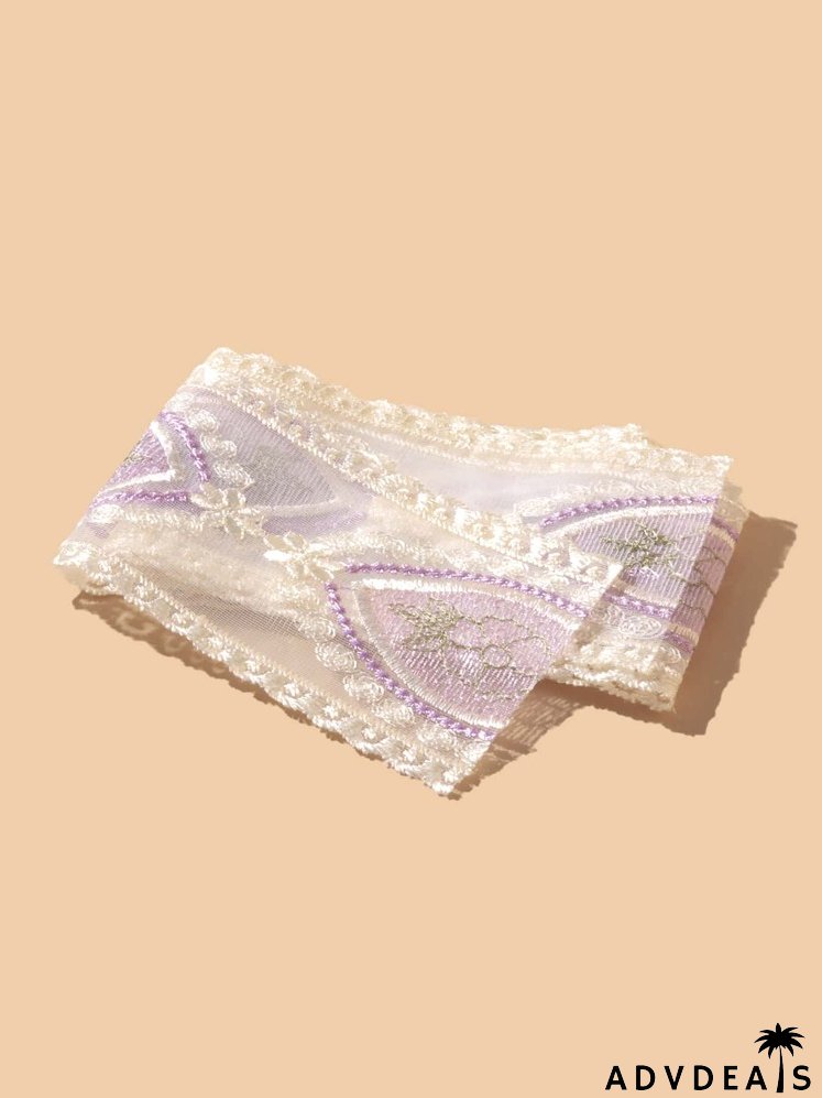 Embroidery Detail Twilly Scarf