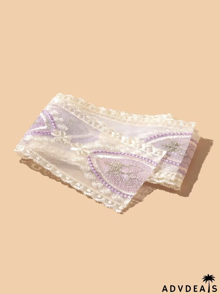 Embroidery Detail Twilly Scarf