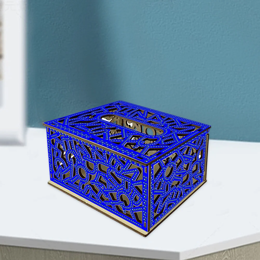 Diamond Painting Paper Towel Holder Napkin Dispenser for Beginners (Deep Blue)