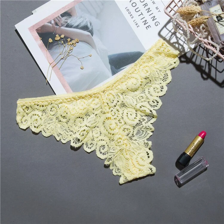 Sexy lace panties ladies panties thong floral lace ladies breathable panties low waist thong transparent