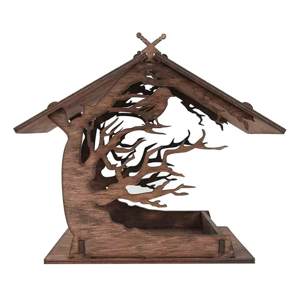 Hanging Wooden Bird Feeder Aviary