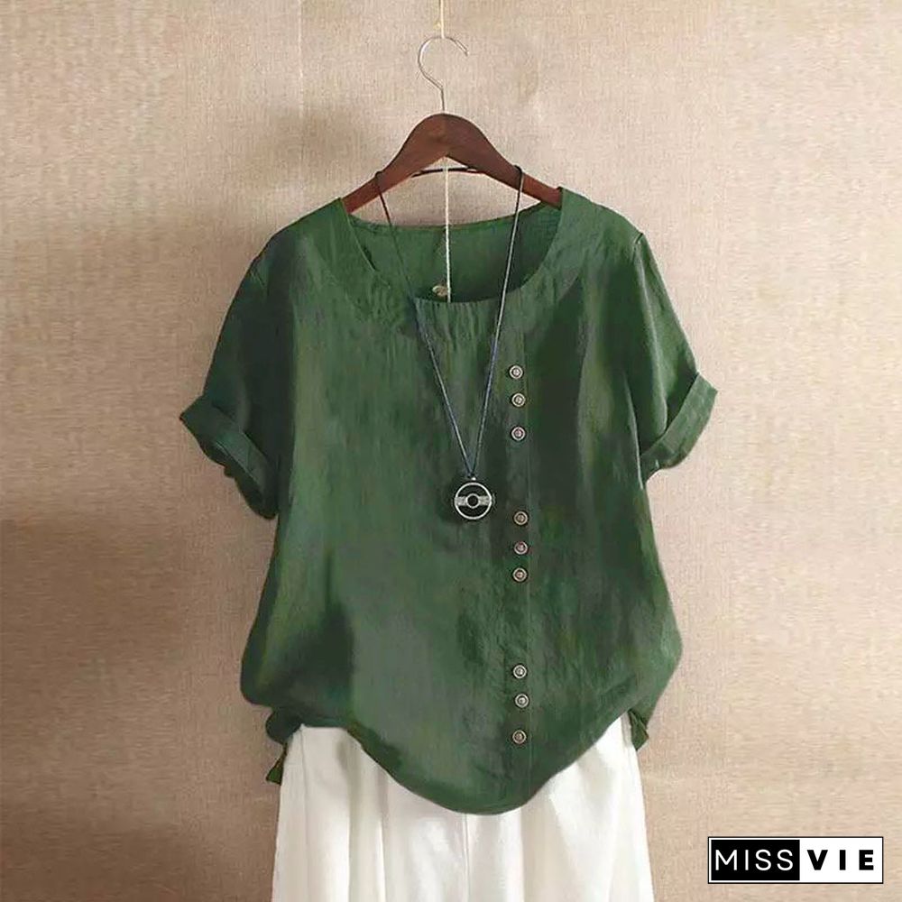 New Summer Oversize T-Shirt Large Casual Loose Cotton Linen Short Sleeve Pullover Tops Shirts For Women Woman Tshirts Clothes