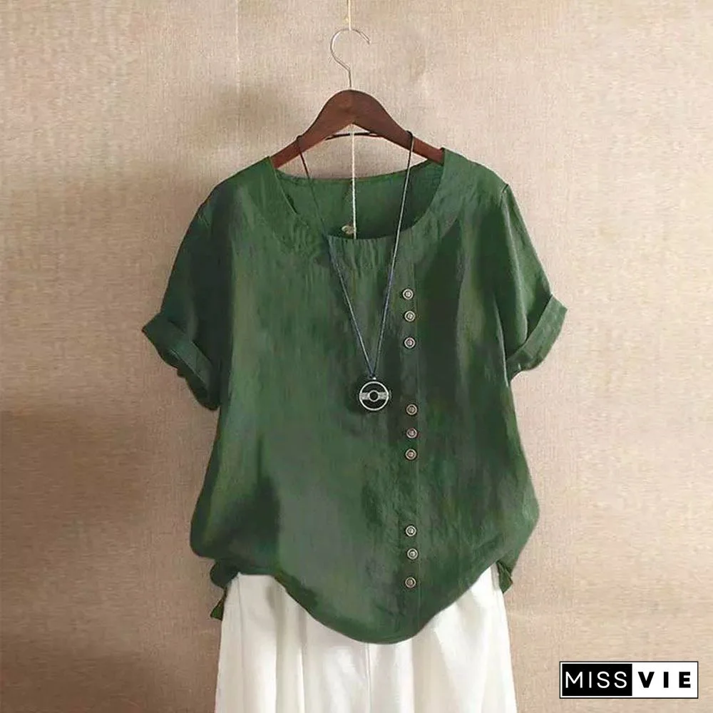 New Summer Oversize T-Shirt Large Casual Loose Cotton Linen Short Sleeve Pullover Tops Shirts For Women Woman Tshirts Clothes